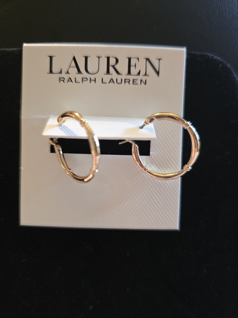 #367 Lauren Ralph Lauren Gold Bamboo-Style Hoop Earrings